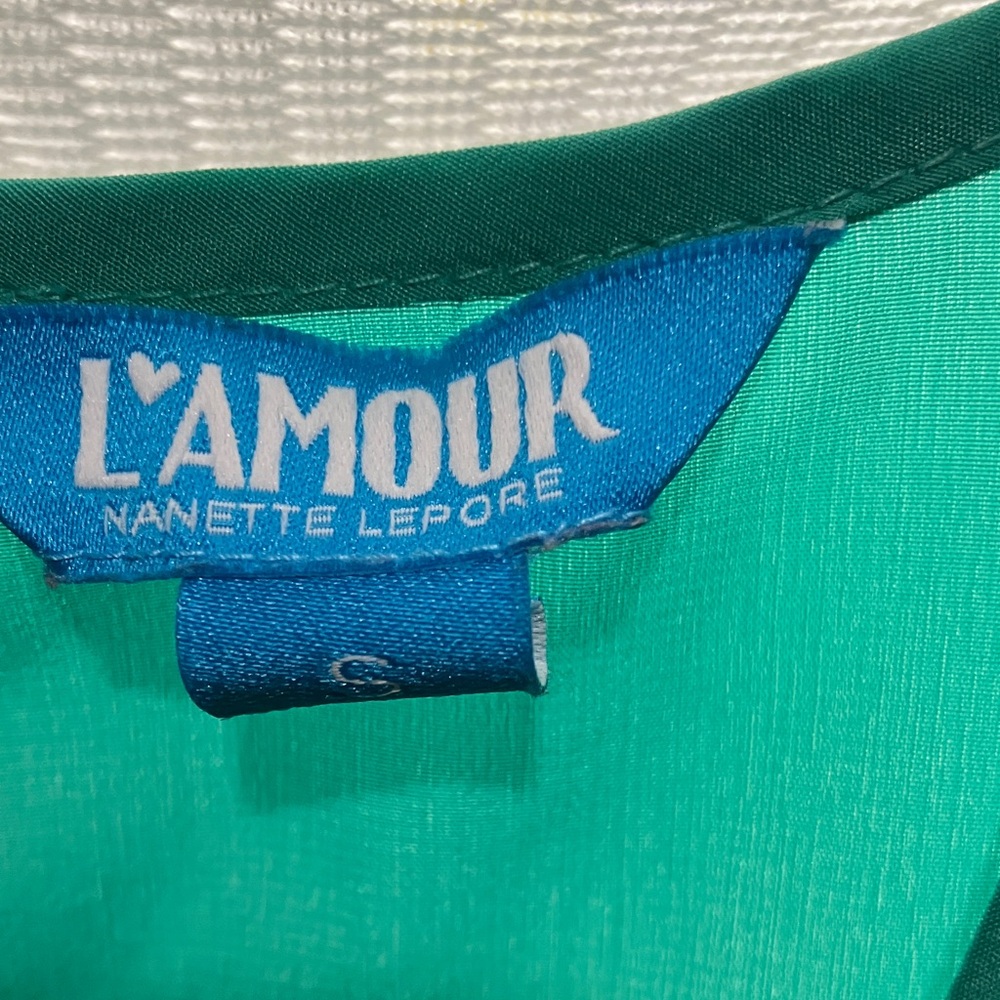 L'Amour Green Floral Mesh-Panel Tank with Pink Accents - Picture 2 of 9
